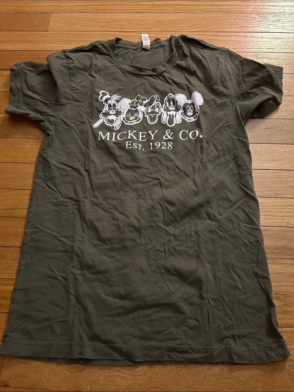 Bella Canvas Olive Green Graphic Tee with White Print
